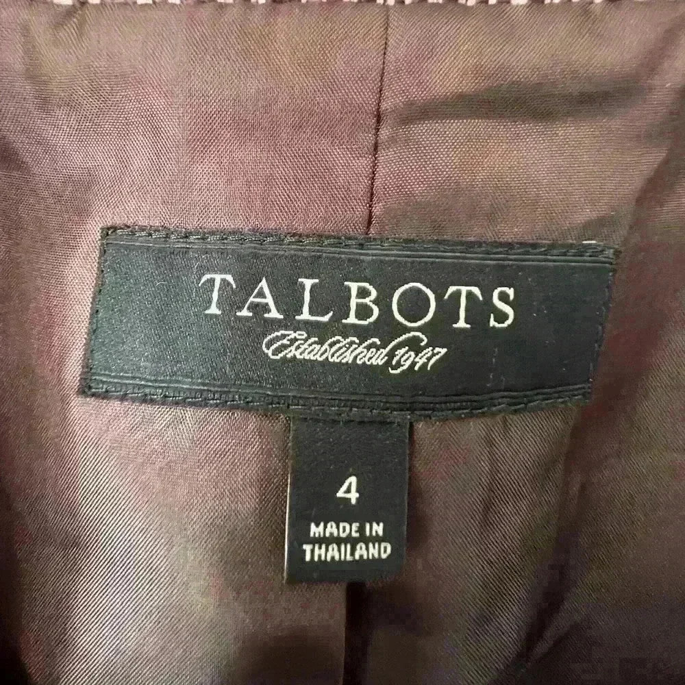 Talbots Women’s Tweed Blazer Women’s 4 Brown - Picture 3 of 3